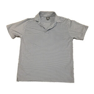 FootJoy FJ Athletic Fit Golf Polo Shirt Men’s Medium Blue Striped Performance